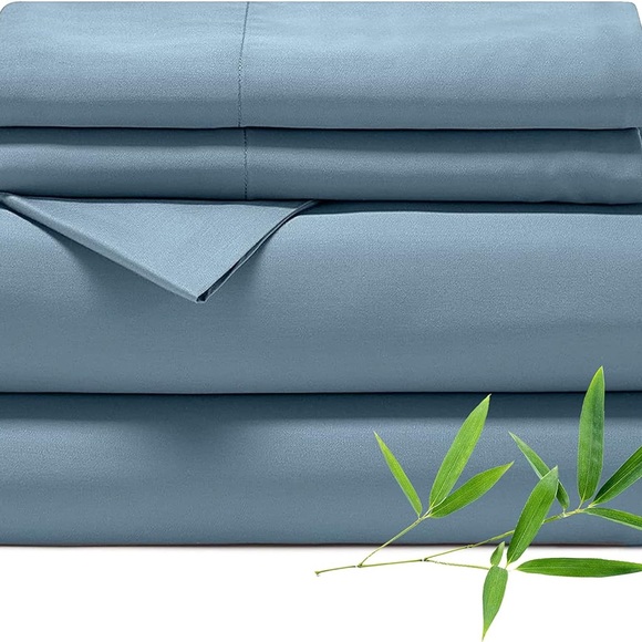 NWT CozyLux Sheets King Sz Rayon derived from Bamboo Oeko-TEX Certified Blue - Picture 1 of 4